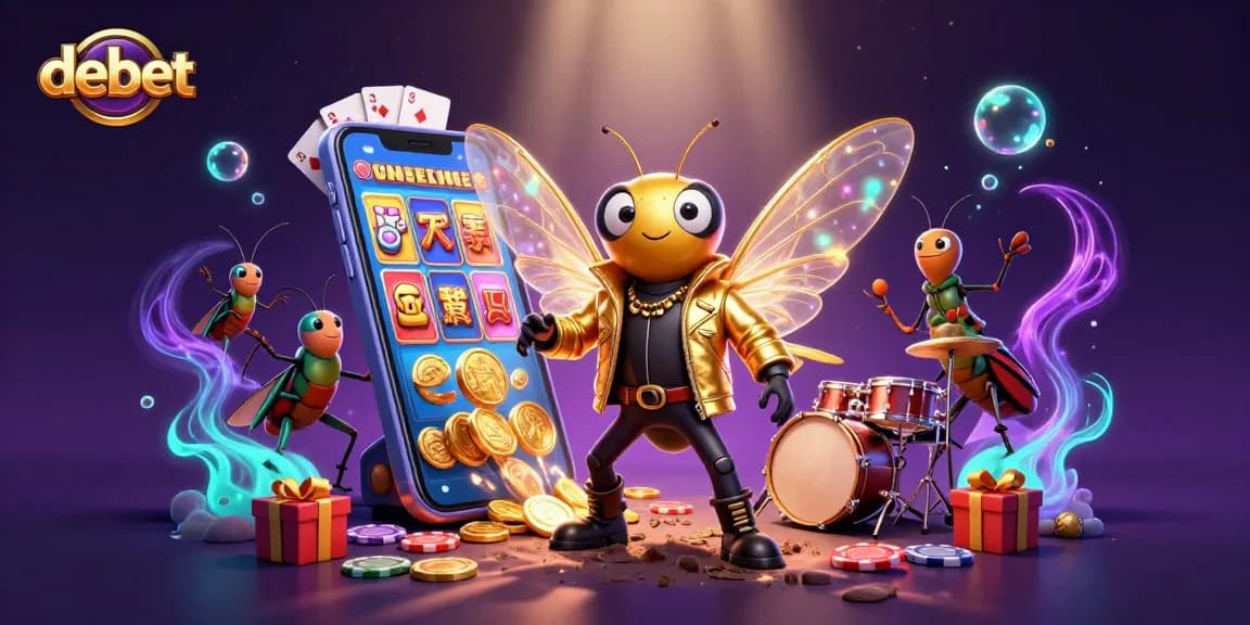 Experience thrilling wins with debet as a rock star cicada and drum-playing beetle light up the casino scene