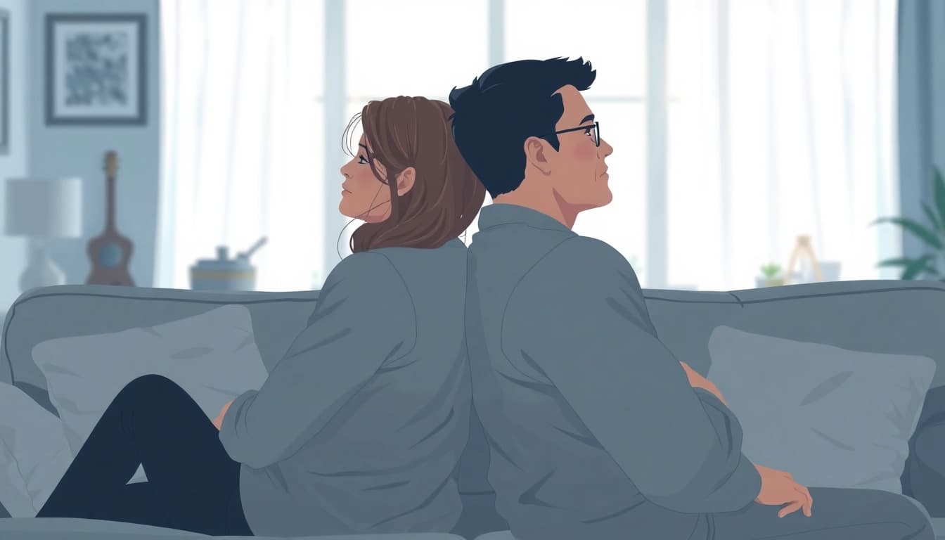 Recognizing signs of emotional infidelity in relationship through a visual metaphor of disconnection.