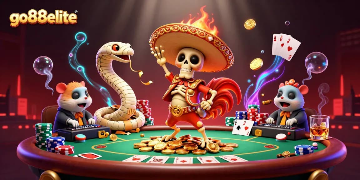 Experience thrilling gameplay at go88elite with our vibrant casino illustration featuring dynamic characters and rich details.
