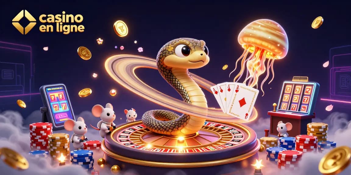Les astronautes parient sur le casino en ligne avec un serpent Saturne et une méduse dorée flottante.