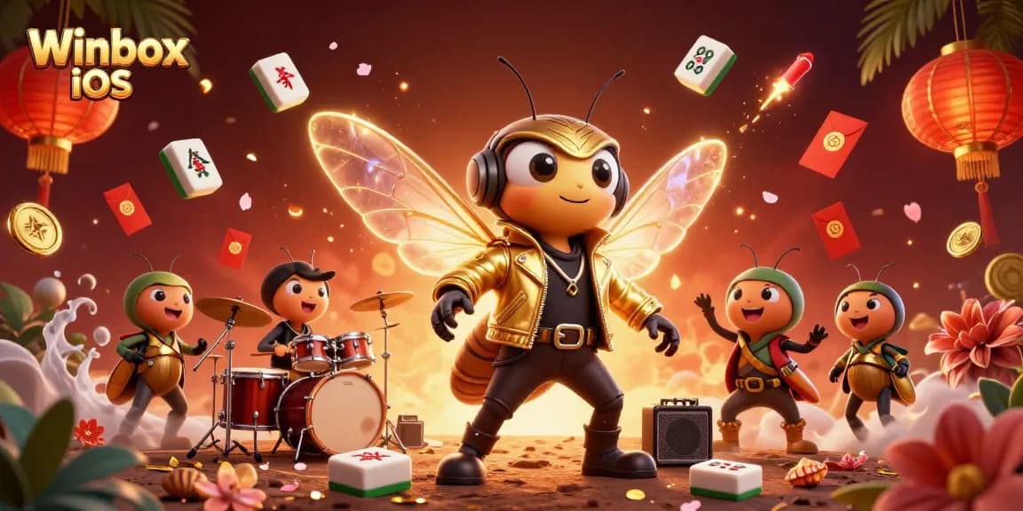 Winbox iOS showcases a vibrant scene with characters delivering a dynamic gaming experience.