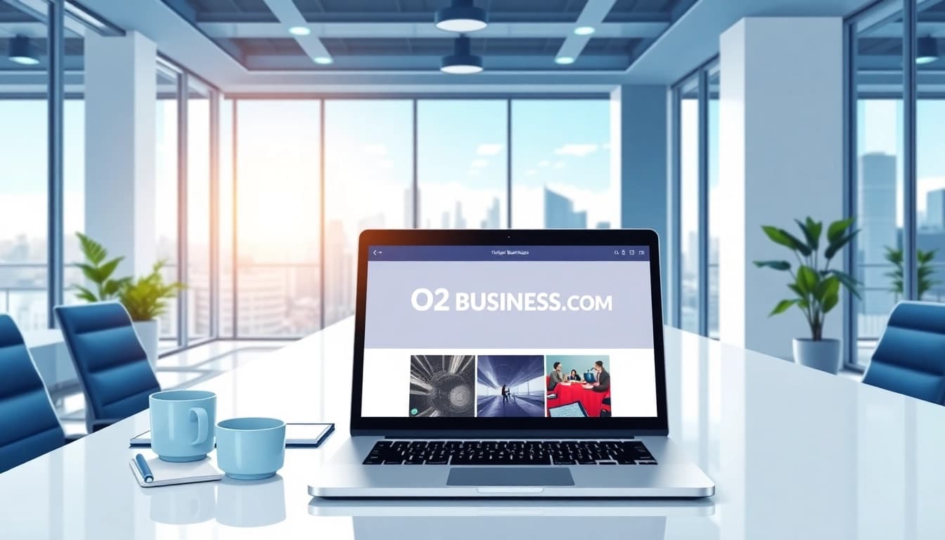 Enhance your business solutions with o2business.com in a dynamic office environment.