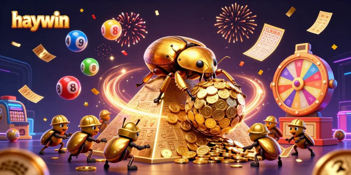 Haywin offers exciting winning opportunities with vibrant casino-themed scenes filled with gold coins and games.