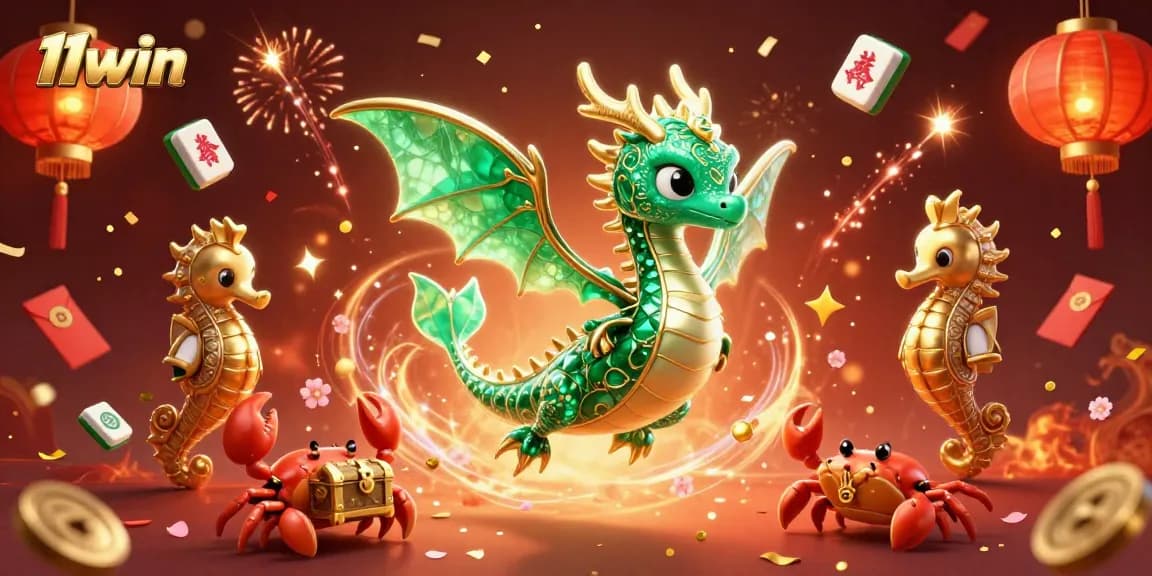 Experience the excitement of 11win with vibrant gambling-themed 3D casino illustration.