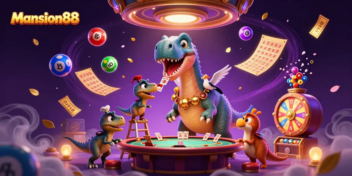 Mansion88 captures thrilling gameplay, featuring vibrant 3D casino graphics and dynamic gambling elements.