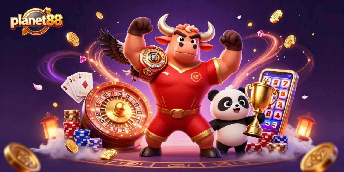Experience thrilling wins with planet88's vibrant online gaming scene featuring exciting characters.