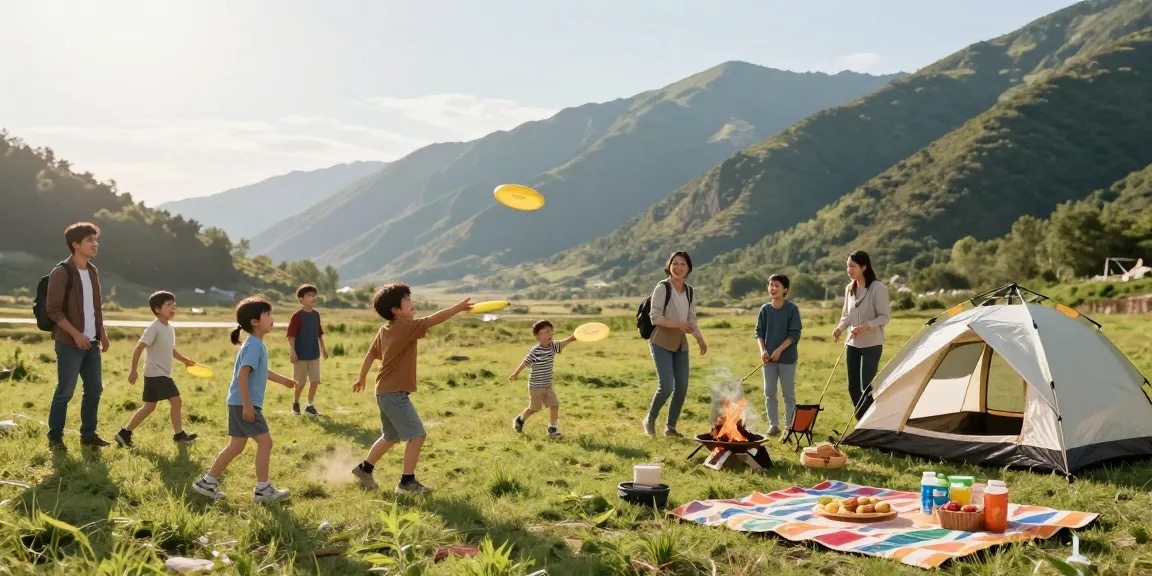 Families exploring nature and enjoying outdoor activities together with mantra88 in a scenic landscape.