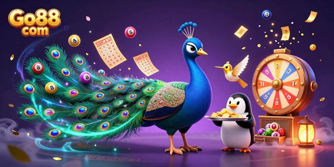 Experience the thrill of gaming at Go88 com with a vibrant casino scene featuring enchanting characters and dynamic elements.