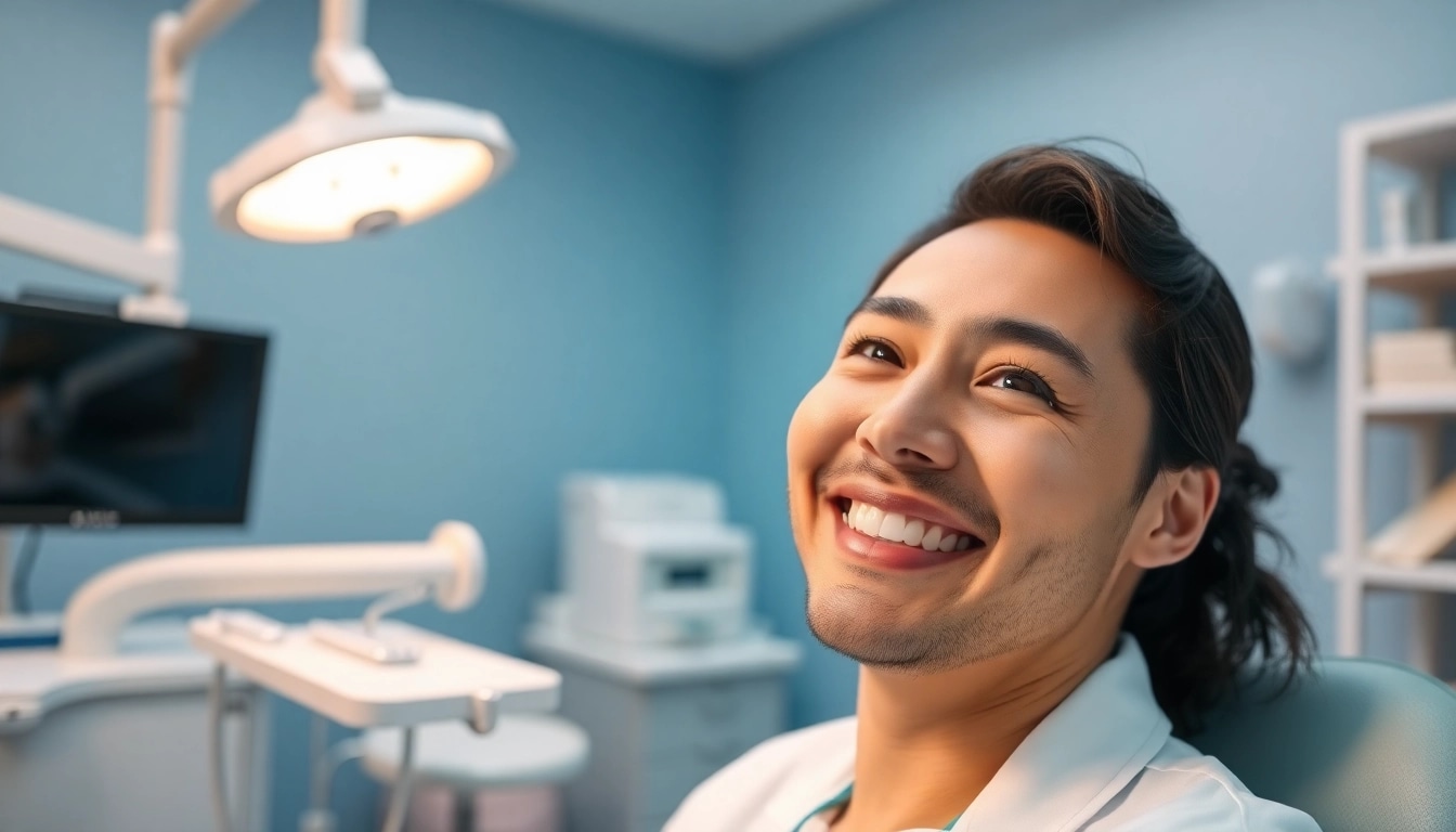 Smiling patient receiving care from dentists grand rapids mn in a modern clinic setting