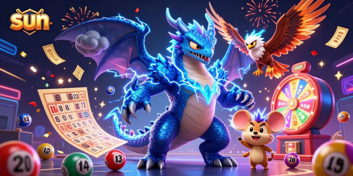 Experience excitement at the sun casino with lively lottery and gaming elements in action.