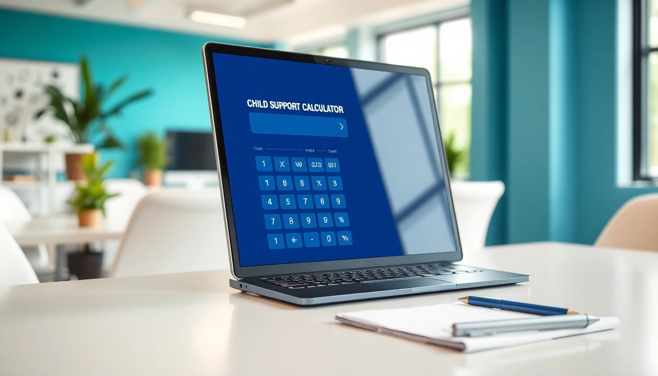 Calculate obligations with the Pro-rata child support calculator NY on a sleek desktop interface.
