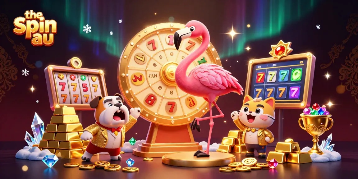 The spin au brings excitement to online gaming with cartoon characters and vibrant casino themed elements.