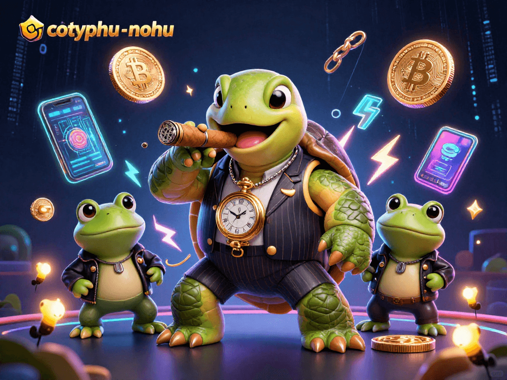 Engage in cotyphu-nohu's thrilling gameplay with cartoon characters and vibrant casino elements.