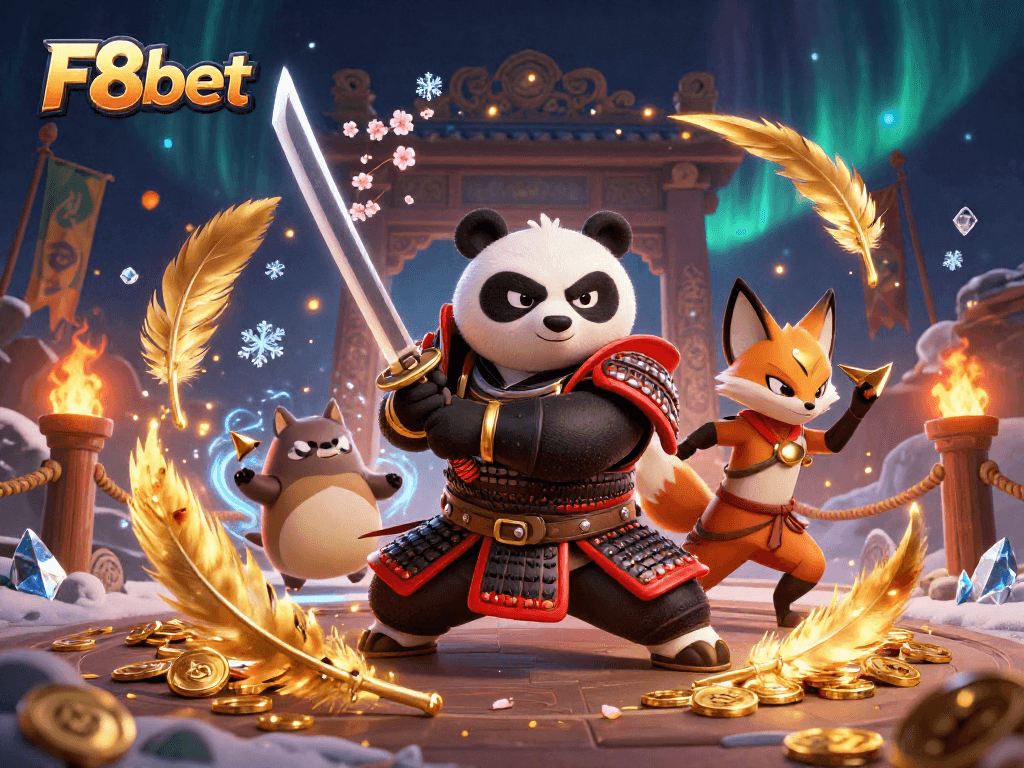 Engage in dynamic multiplayer action at F8bet with samurai panda, ninja fox, and magical tanuki in vivid 3D