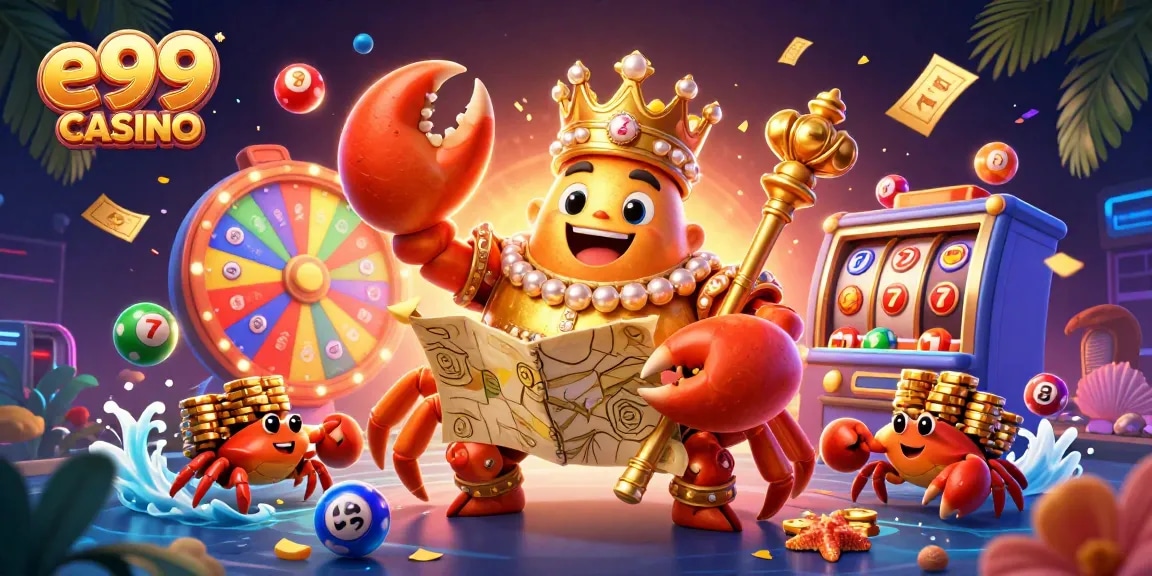 Experience the excitement of e99 casino with vibrant gaming visuals and dynamic characters.