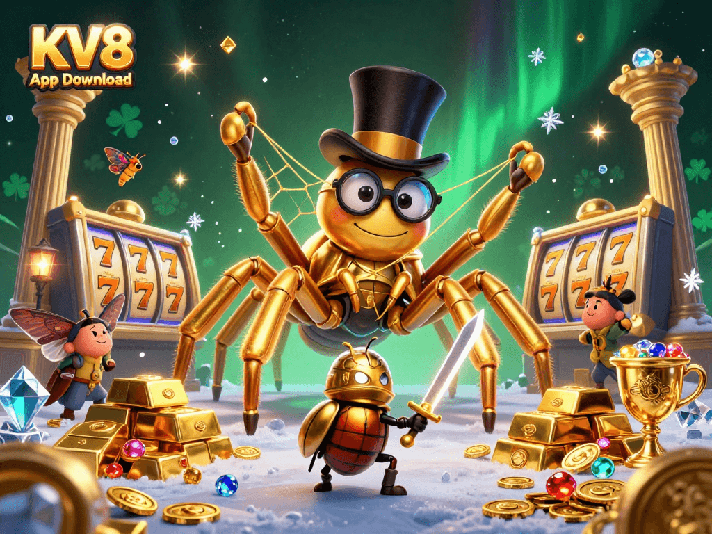 Engage with KV8 App Download for thrilling slot action amidst vibrant casino elements.