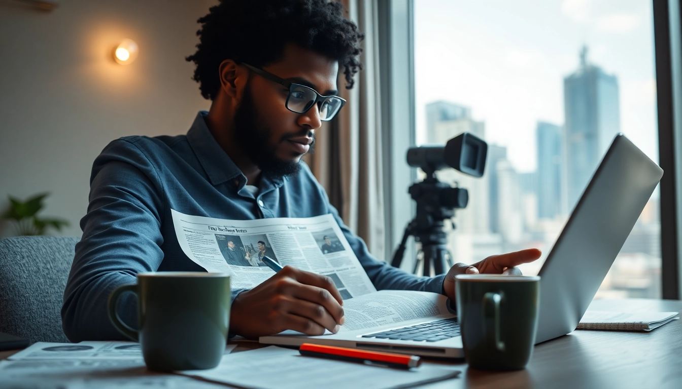 Nigerian Newspapers journalist writing a news article in a professional setting.