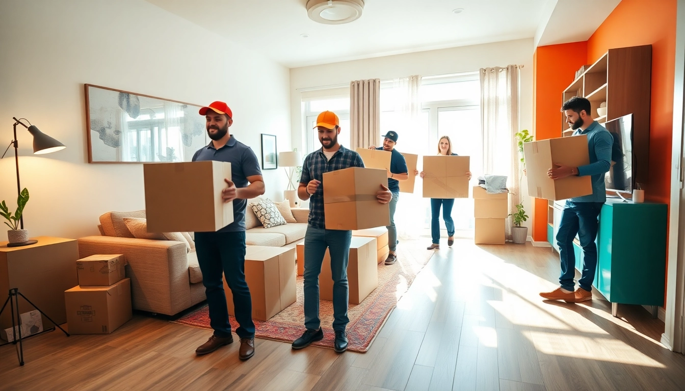 Skilled residential movers nyc packing a modern apartment with care and expertise.