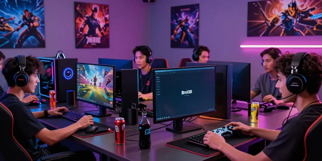 Engaged gamers experiencing the bro138 link in an immersive gaming environment.