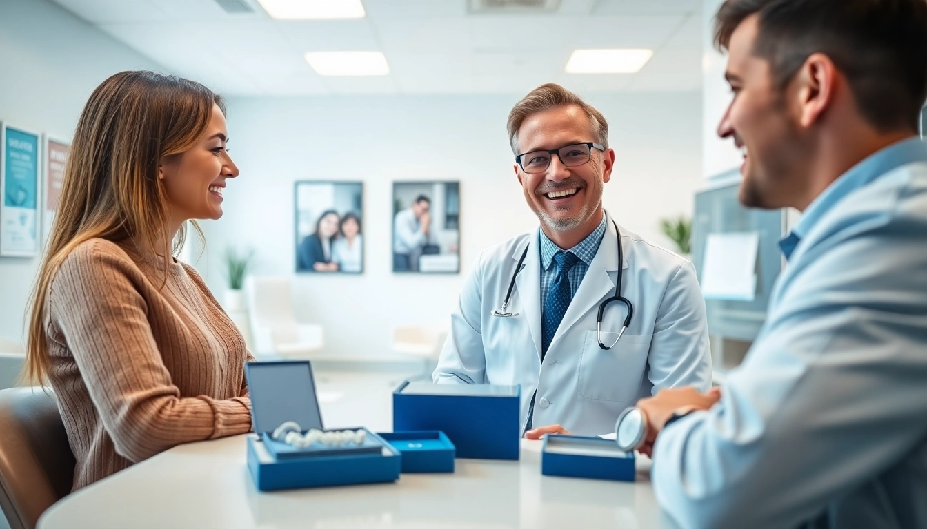 Orthodontist Edmonton consulting with a patient in a modern clinic environment.