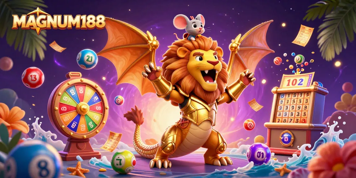 Join the excitement at MAGNUM188 with vibrant lottery balls and dynamic gaming elements enhancing your winning chances.