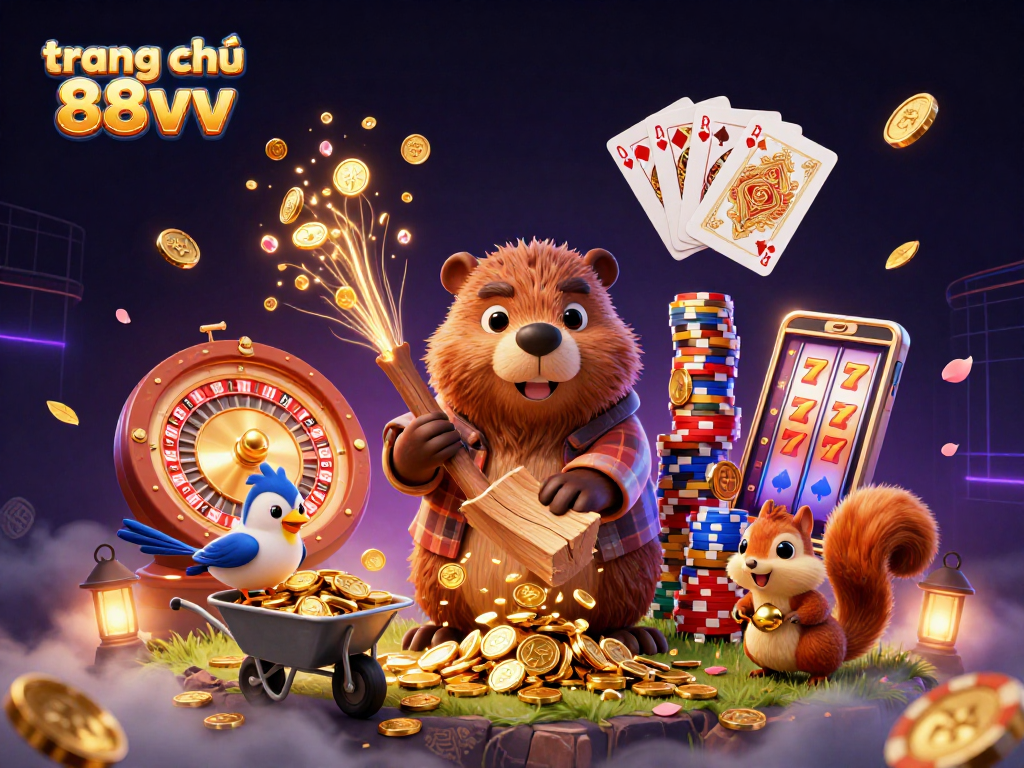 Experience the thrill of gameplay with a vibrant scene showcasing trang chủ 88vv's animated characters celebrating wins.