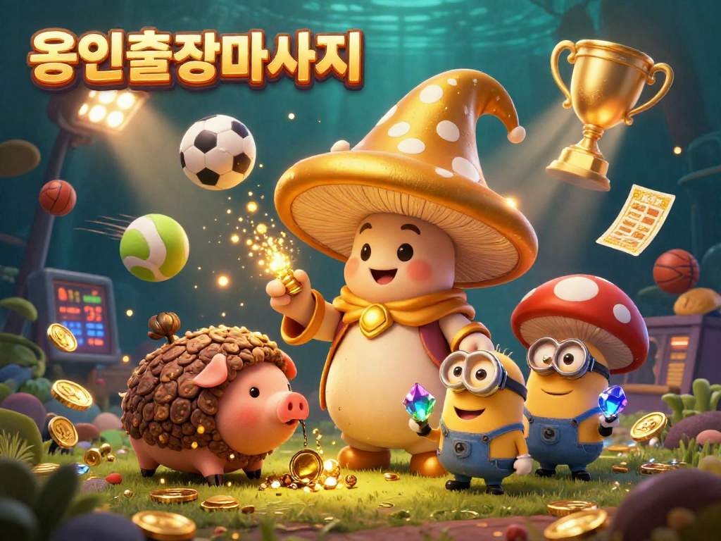 Experience the essence of 용인출장마사지 as a golden wizard and magical creatures create treasure in this vibrant casino scene.