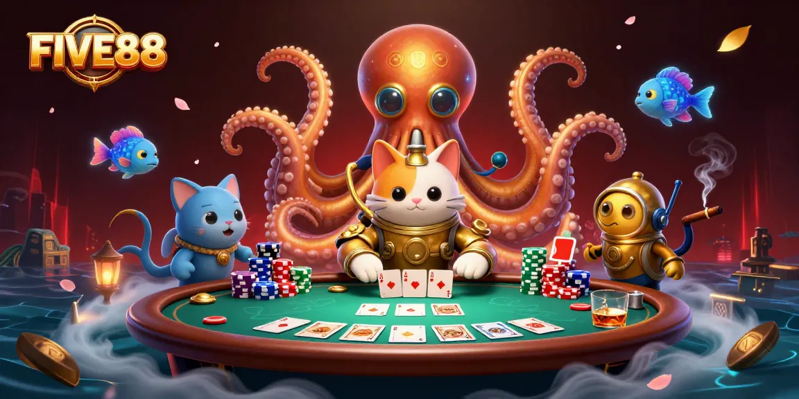 Engage with FIVE88 and dive into a vibrant ocean of casino fun featuring poker elements.