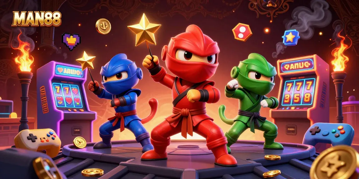 Engage in exciting gaming experiences with MAN88, where vibrant 3D casino elements meet ninja action!