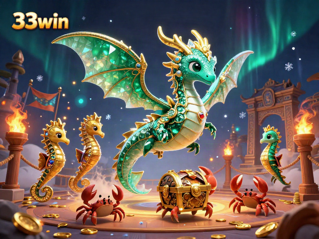 Engage with 33win's spectacular underwater casino scene featuring vibrant characters and dynamic gaming elements.