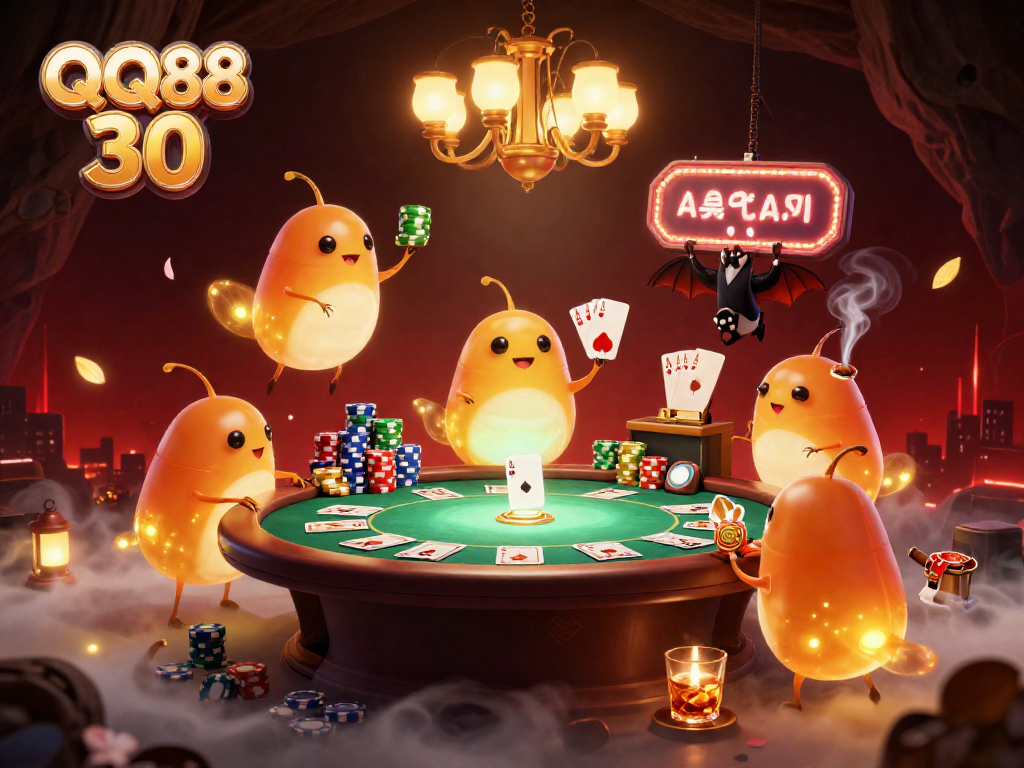 Play poker at QQ88 30 with glowworms illuminating the cave casino, highlighting a thrilling gaming experience.