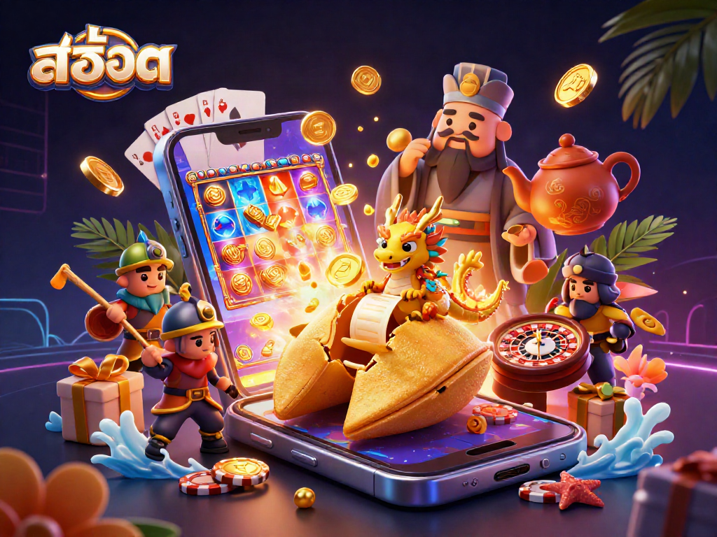 Play immersive สล็อต scenes with golden coins and exciting slot games in a rich 3D environment.