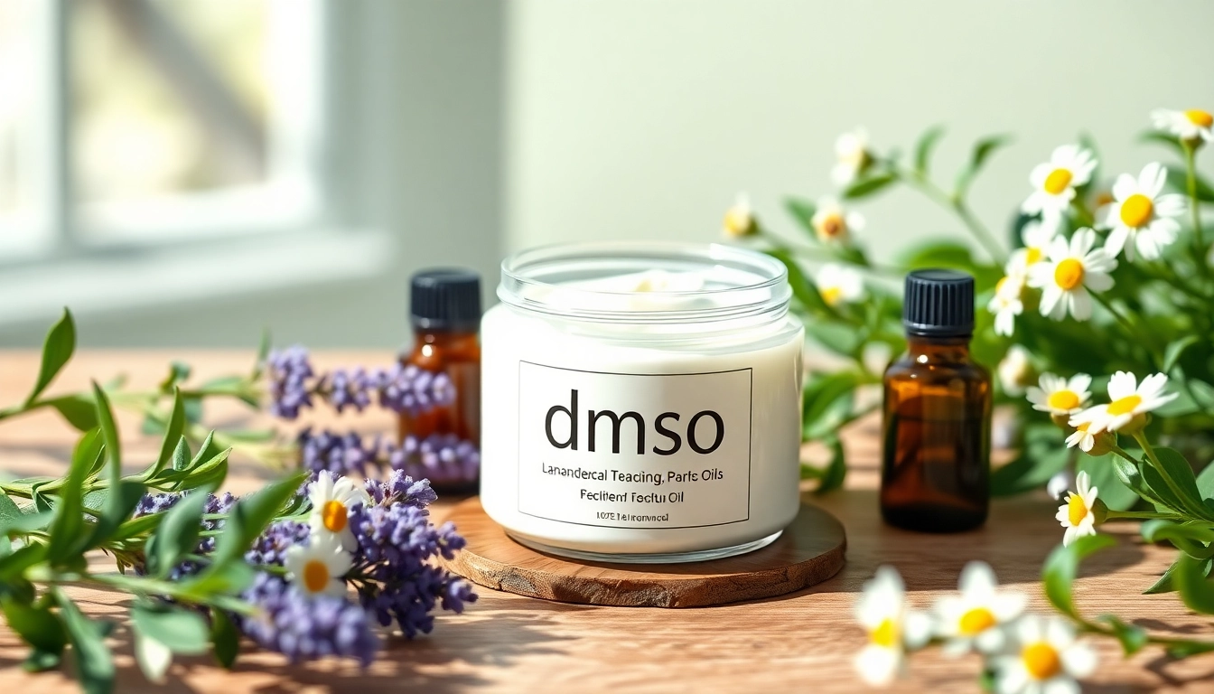 Applying dmso cream to soothe skin irritation and promote healing properties.