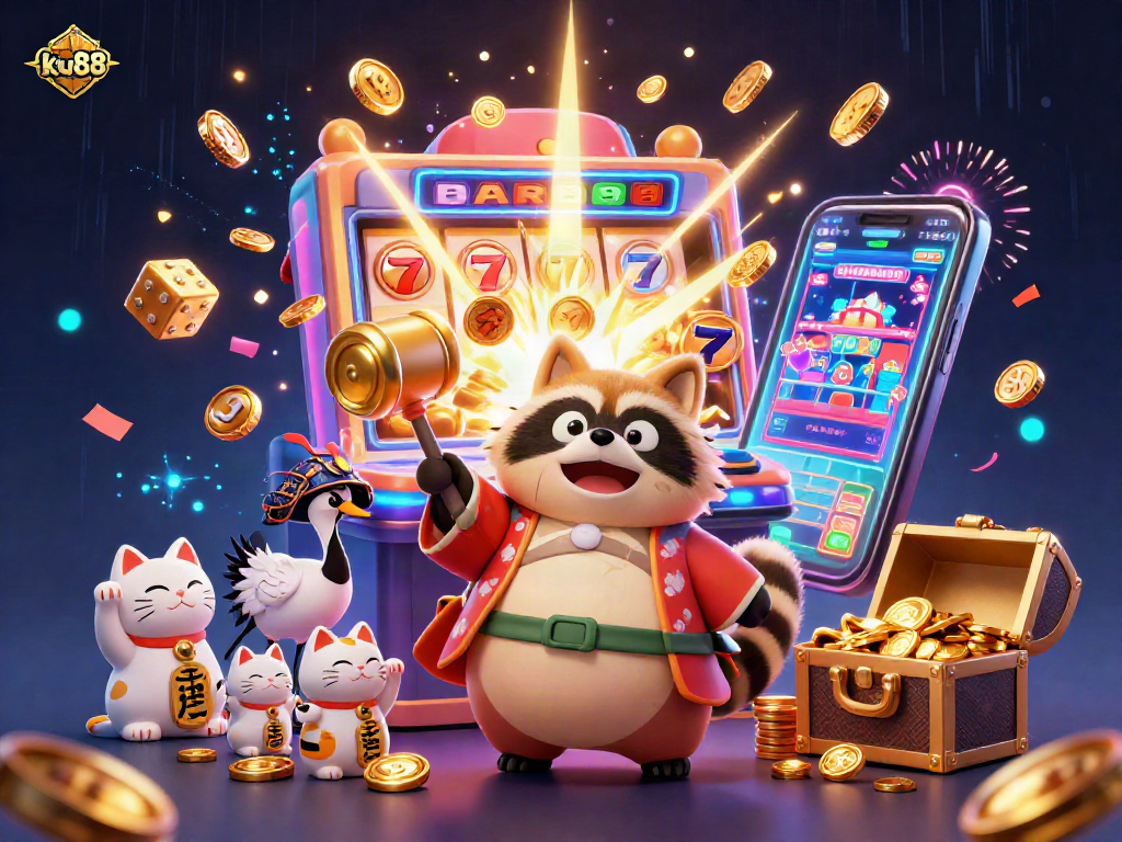 Enhance your gaming experience at ku88 with a jackpot explosion and colorful casino elements.
