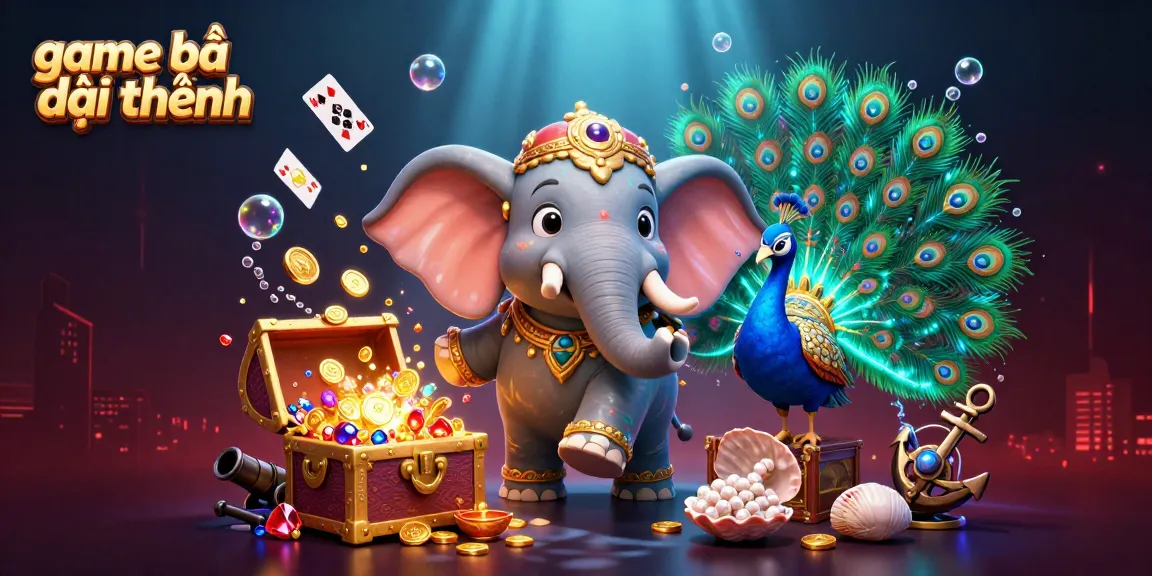 Engage in thrilling game bài đổi thưởng with vibrant characters and casino elements in this dynamic scene.