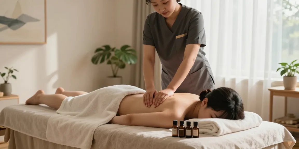 Relaxing 부천출장마사지 session demonstrating professional care in a tranquil home setting.