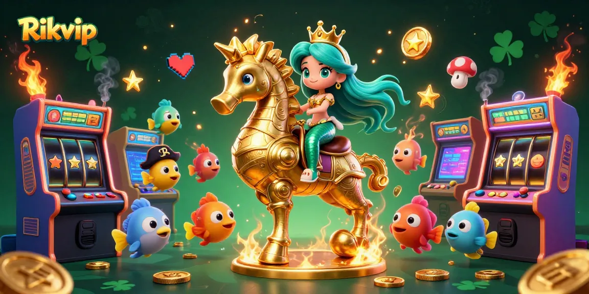 Experience thrilling gameplay with the Rikvip casino scene featuring vibrant 3D characters and arcade elements.