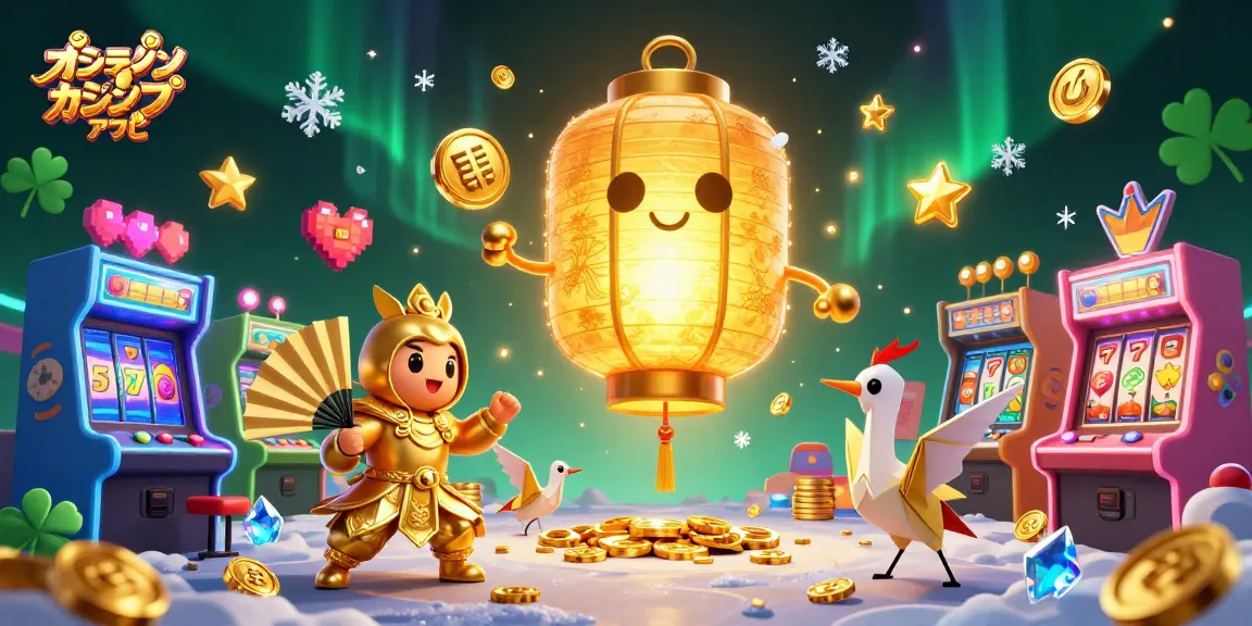 オンラインカジノ アプリでのスロットと魅力的なキャラクターが楽しむ華やかなカジノシーン