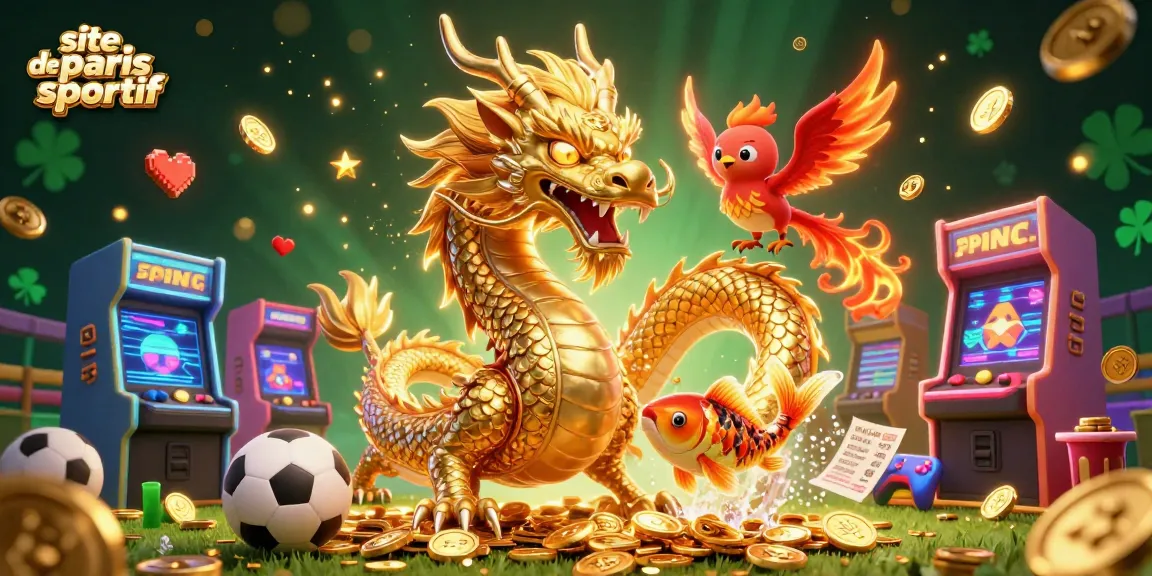 Pariez avec enthousiasme sur le site de paris sportif, entouré de dragons et de phoenix.