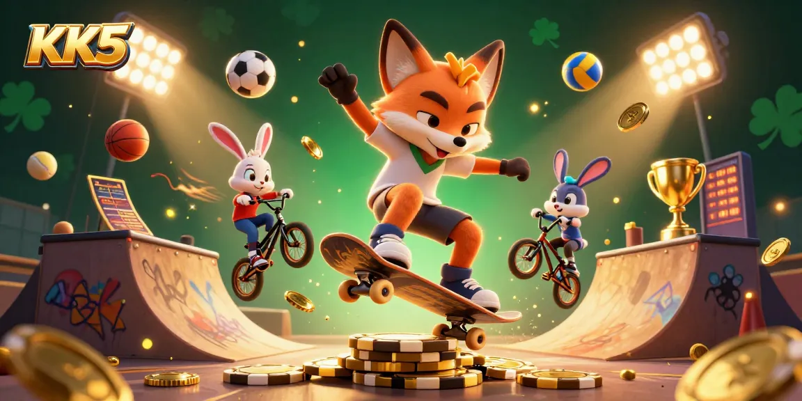Experience thrilling action with the KK5 casino, showcasing dynamic gameplay and exciting rewards in a vibrant scene.