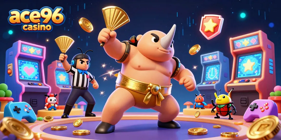 Experience thrilling gameplay at ace96 casino through a vibrant 3D gaming scene.
