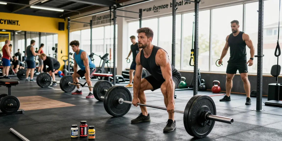 Muscular individual training intensely in a gym using Prime Pharma Steroids for enhanced performance and strength.