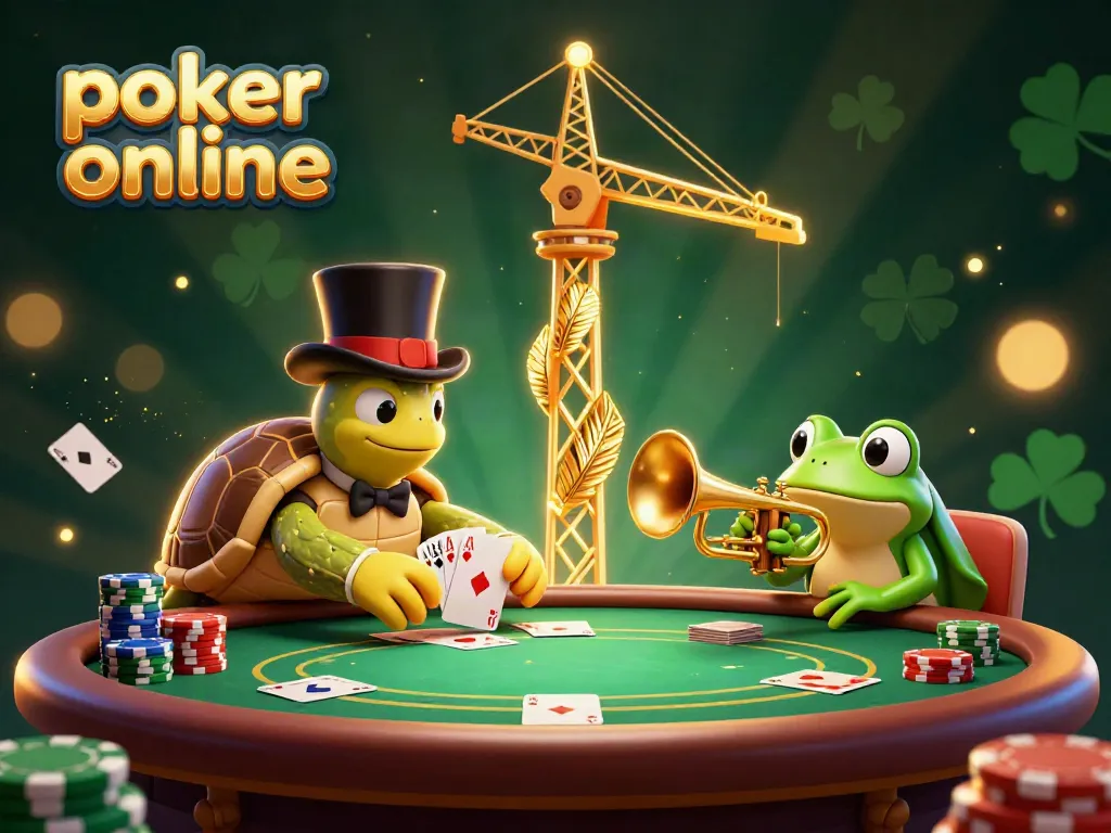 Experience the vibrancy of poker online with lively characters at a dynamic casino scene.