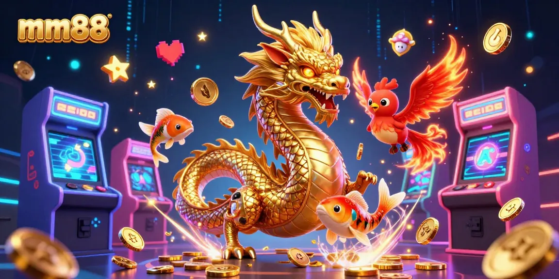 Experience thrilling gameplay at mm88, featuring vibrant characters in an exciting casino setting packed with colorful game elements.