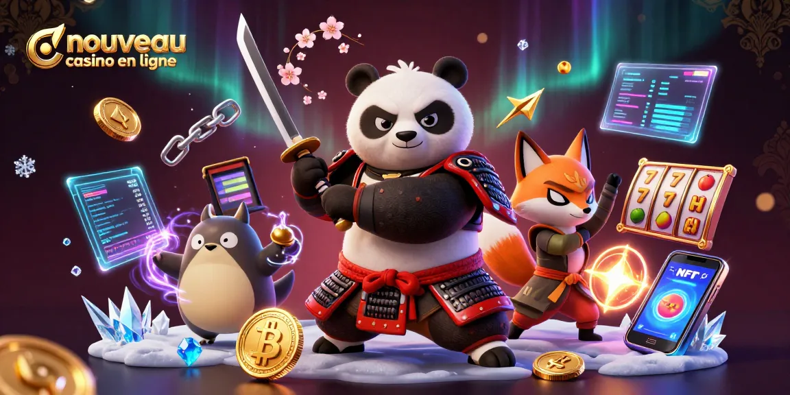 Découvrez l'univers captivant du nouveau casino en ligne avec des personnages dynamiques et des éléments de jeu scintillants.