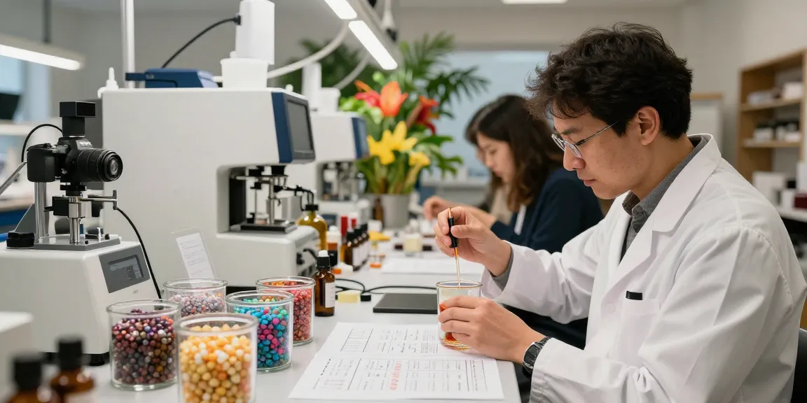 Fragrance Beads Manufacturer developing customized scent solutions in a vibrant manufacturing facility