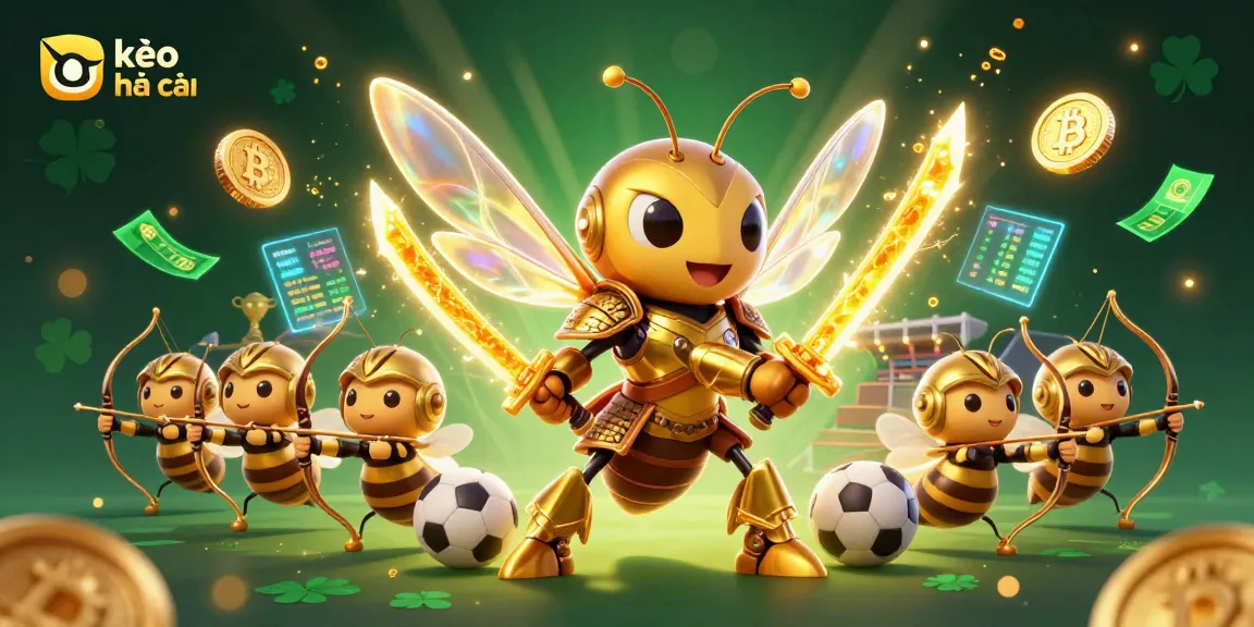 Engage with kèo nhà cái through exciting sports betting elements, featuring dynamic characters and vibrant scenes.