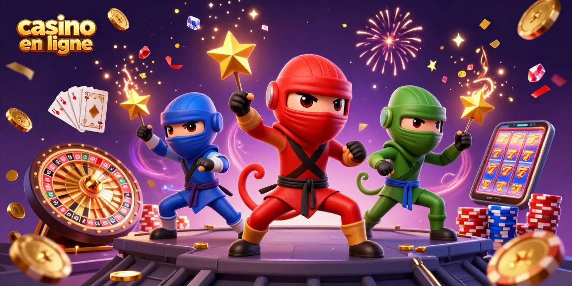 Obtenez des gains éblouissants dans un casino en ligne avec des ninjas caméléons et des pièces dorées.