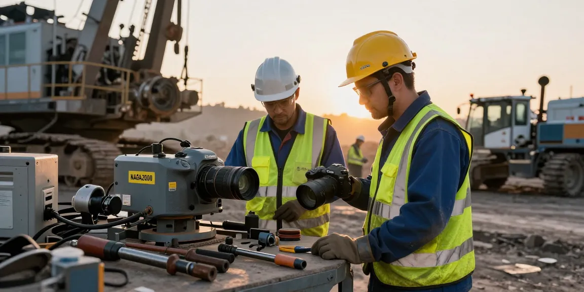 NAGA2000 equipment inspection by technician in industrial mining setting