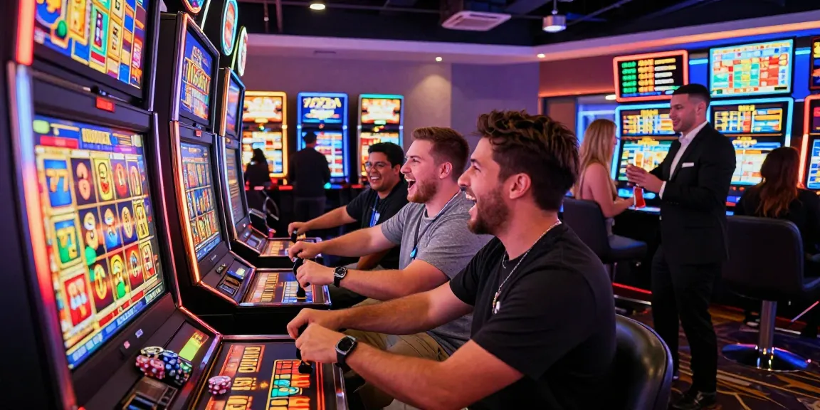 Experience the thrill of the 777 slot machine in a lively casino gaming environment.